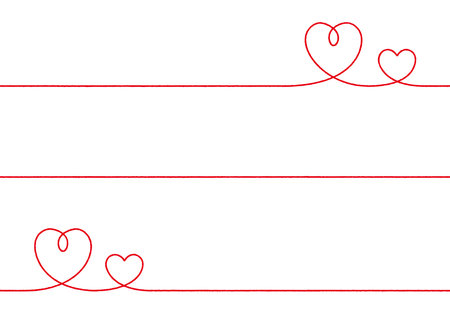 Simple hand-drawn red heart line art.のイラスト素材