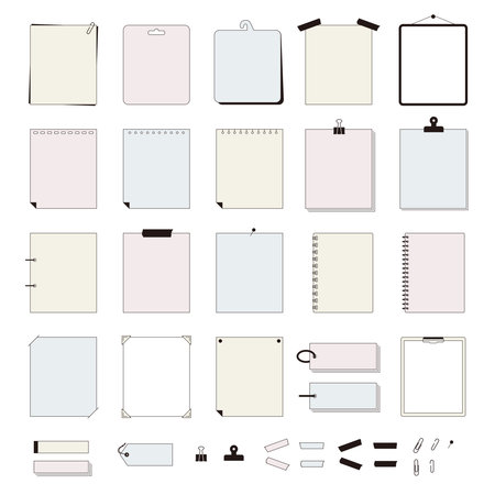 Set of paper frame illustrations for columns.のイラスト素材