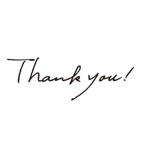 The word âthank youâ written in pen. Handwritten.のイラスト素材