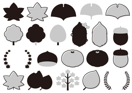 Simple frame set with autumn theme.のイラスト素材