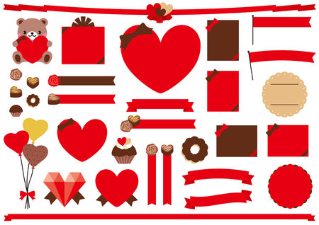 Simple cute frames set for Valentine's Day.のイラスト素材