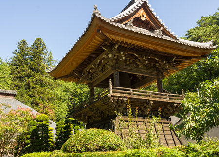 Temple of Japan in the woodsのeditorial素材