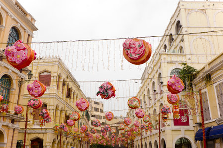 Senado Square in Macauのeditorial素材