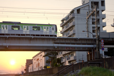 sunset and train