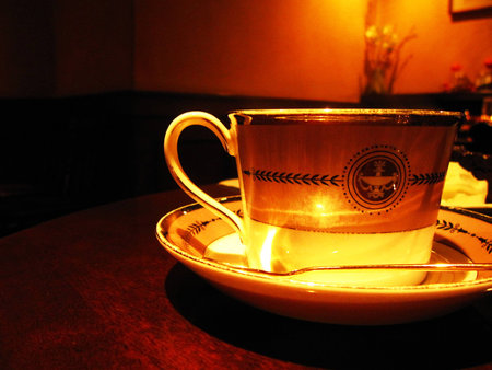 This is coffee cup very elegance in old coffee house.の写真素材