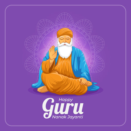 Guru nanak Jayanti Greeting cardのイラスト素材