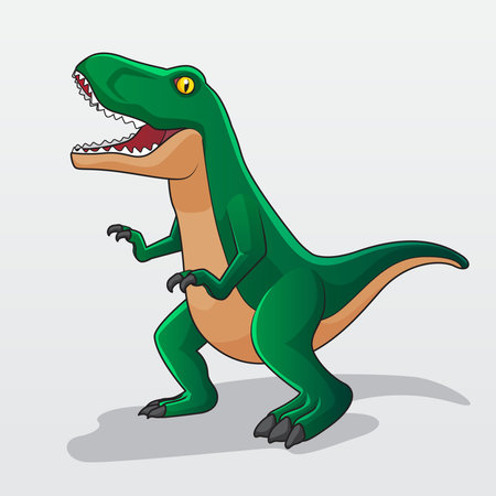 Angry green T - Rex Dinosaur characterのイラスト素材