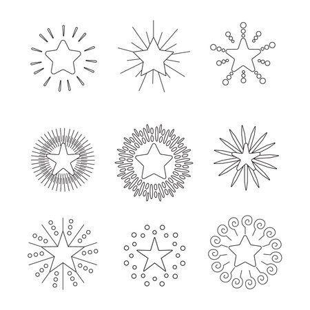 Set of vintage starburst Design template for icons, logos or graphic elements.のイラスト素材
