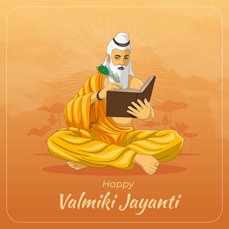 Happy Maharishi Valmiki Jayanti Greetings Cardのイラスト素材
