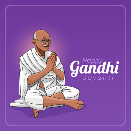 Happy Gandhi Jayanti Greetings Cardのイラスト素材