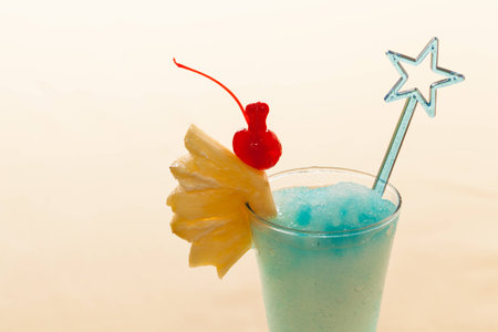 cocktails on orange backgroundの写真素材