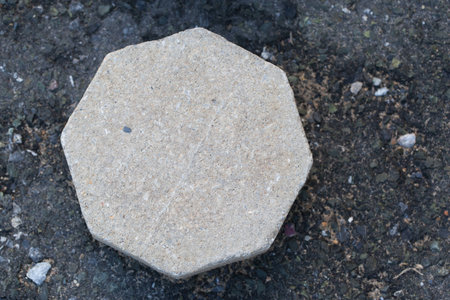 octagonal brick used to make the pathway.の写真素材