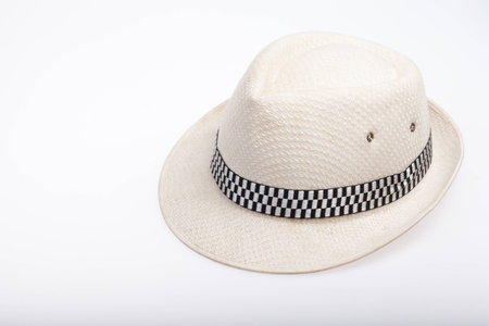 white hat on a white background.の写真素材