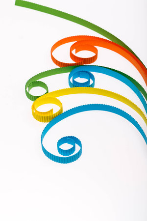 Roll color corrugated paper.の写真素材