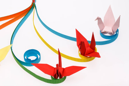 paper bird, origami.の写真素材