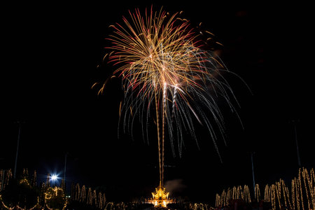 fireworks festival in Thailandの写真素材