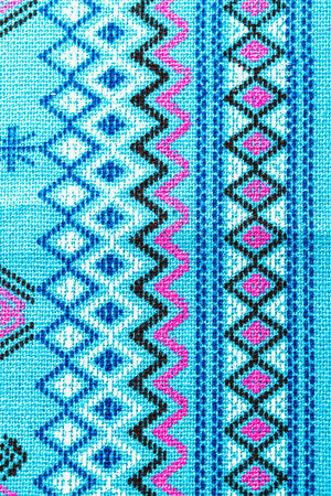 thai silk fabric pattern backgroundの写真素材