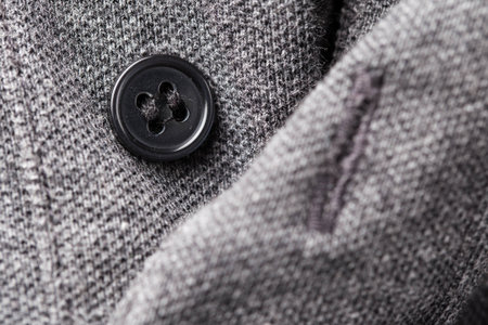 black buttons gray shirtの写真素材