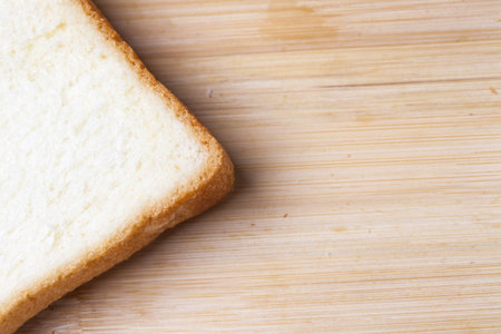 Slice of white bread isolated on white background.の写真素材