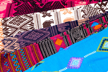 colorful Thai silk textile pattern from Handmade