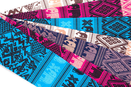 colorful Thai silk textile pattern from Handmade