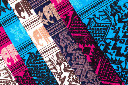 colorful Thai silk textile pattern from Handmade