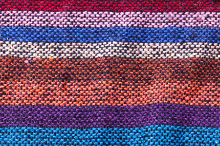 colorful Thai silk textile pattern from Handmadeの写真素材