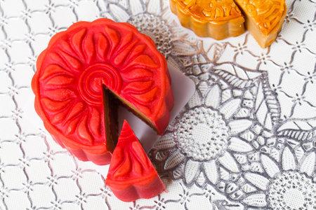 Mooncake, Chinese mid autumn festival food, Zhongqiu Festival.の写真素材