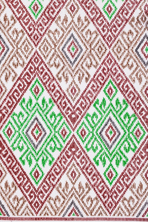 A collection of color Thai silk. Thai silk.