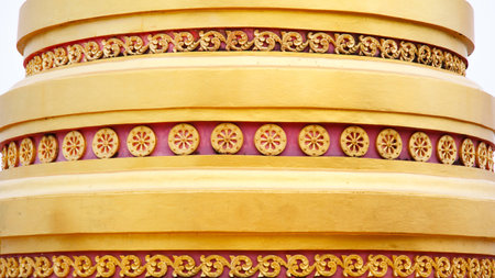 Wheel of dhamma of buddhism.の写真素材