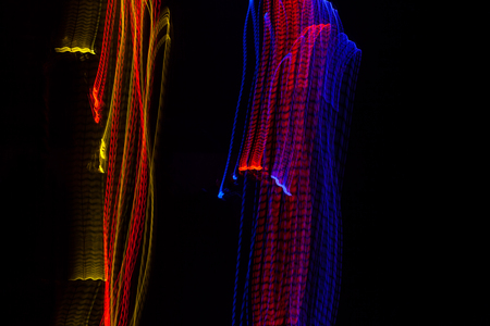 Long exposure small neon lights texture. Modern art. Abstract whit color neon light.