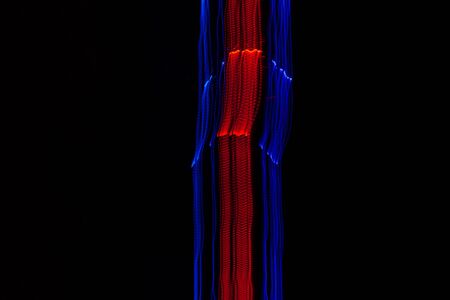 Long exposure small neon lights texture. Modern art. Abstract whit color neon light.の写真素材