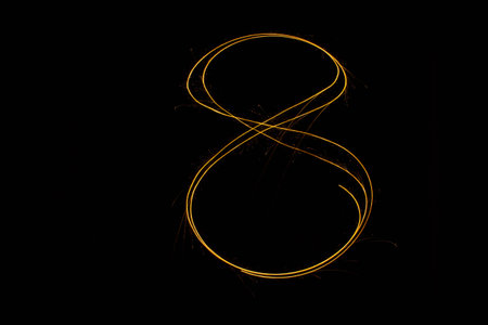 Long exposure small neon lights texture. Modern art. Abstract white color neon light.の写真素材