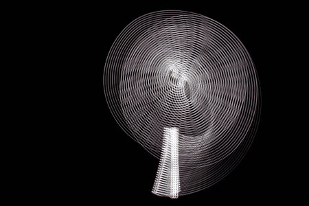 Long exposure small neon lights texture. Modern art. Abstract white color neon light.の写真素材