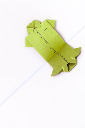Japanese paper origami shirts on white background, can use for background.の写真素材
