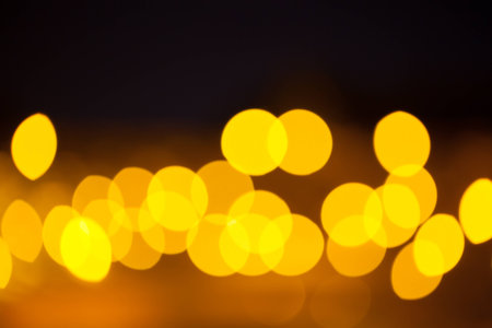 Lights on bokeh Loy Krathong festival backgroundの写真素材