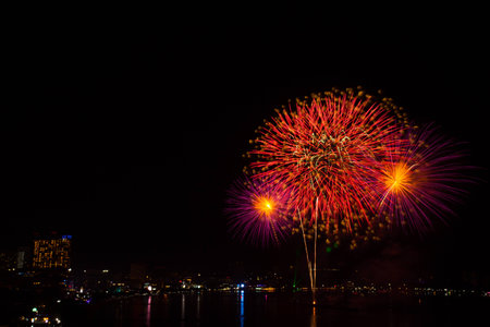 fireworks festival. Pattaya fireworks festival.の写真素材