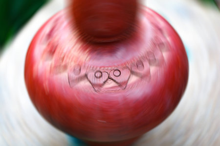 Abstract blur image of Thailand water container made from clay.の写真素材