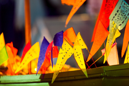 Miniature color paper flags.の写真素材