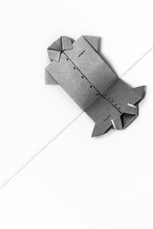 Japanese paper origami shirts on white background, can use for background.の写真素材