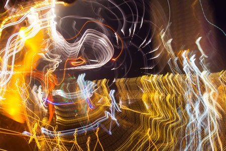 Long exposure small neon lights texture. Modern art. Abstract white color neon light.の写真素材