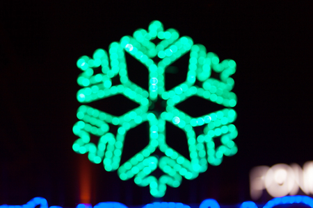 Blur of Christmas lights on background. Bokeh of christmas light.の写真素材