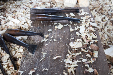vintage grunge old chisel tool for carve wood working for carpenter