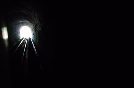 light in tunnelの写真素材