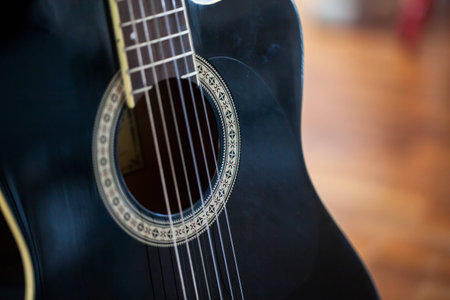 acoustic guitar on  background.