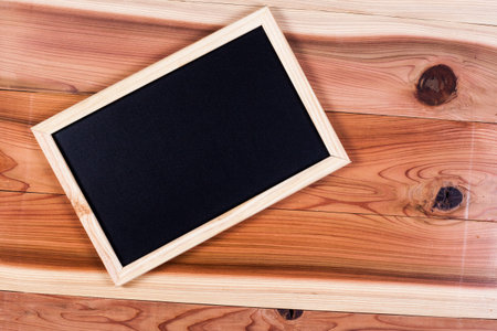 frame backboard on wood table.