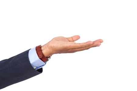 Businessman open the palm of the hand.の写真素材
