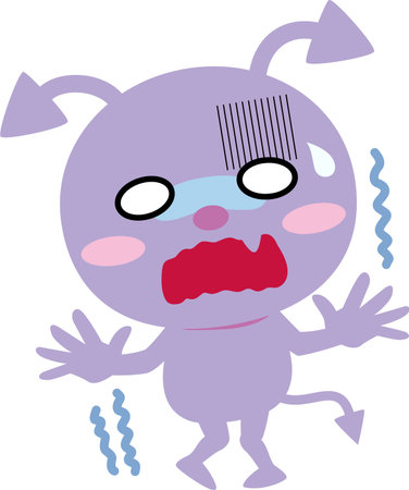Illustration of an anthropomorphic virus 04, have a nightmareのイラスト素材