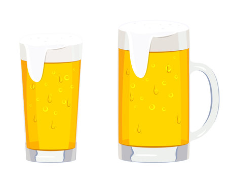 Illustration of two kinds of glass beerのイラスト素材