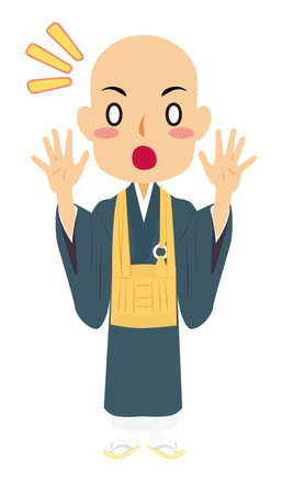 Vector illustration of Japanese buddhist monk #09. Buddha. Spiritual. Buddhism.のイラスト素材